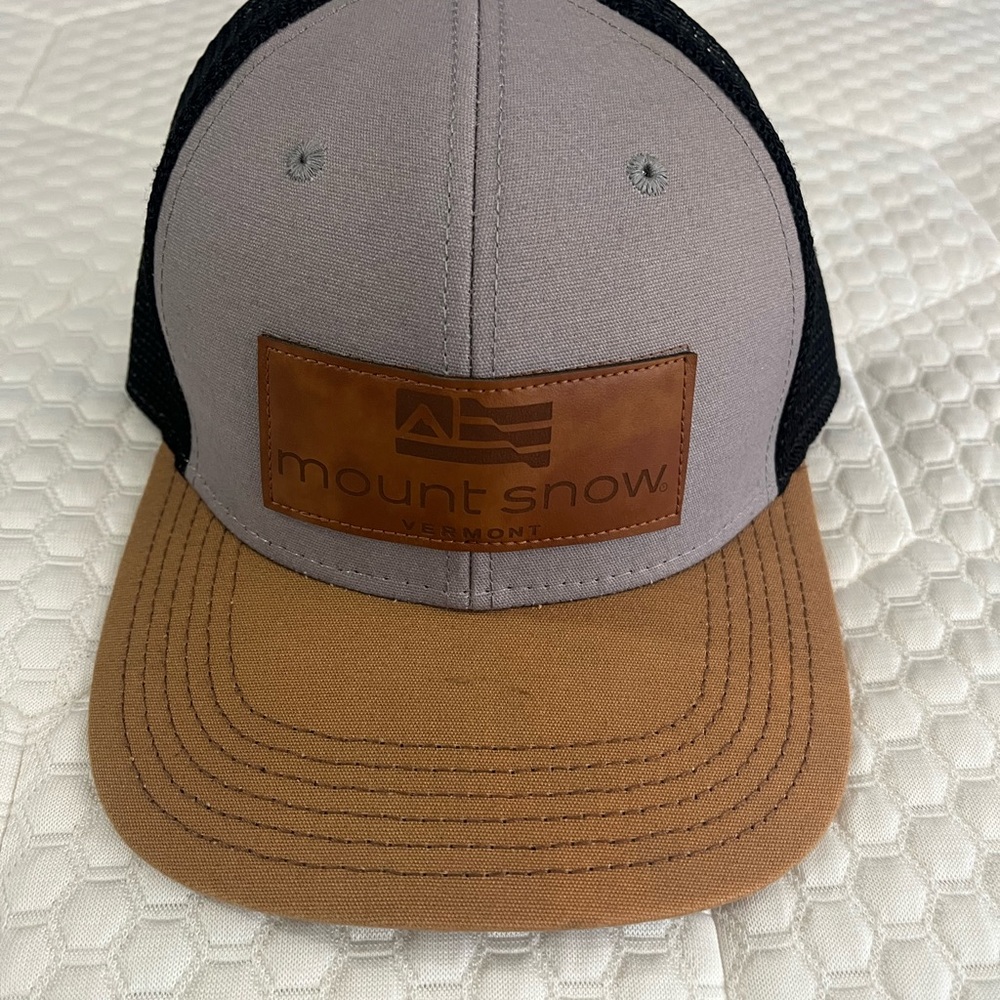 Mount Snow Trucker Hat - Gray Black and Brown